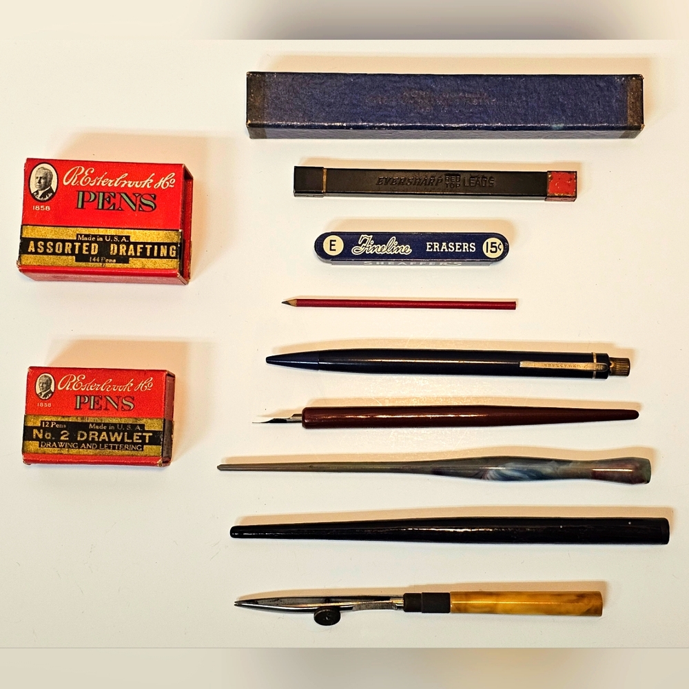 Vintage 1940's Drawing Calligraphy set